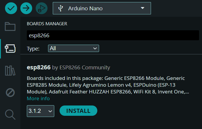 Connection and setup ESP8266 to Arduino IDE image.